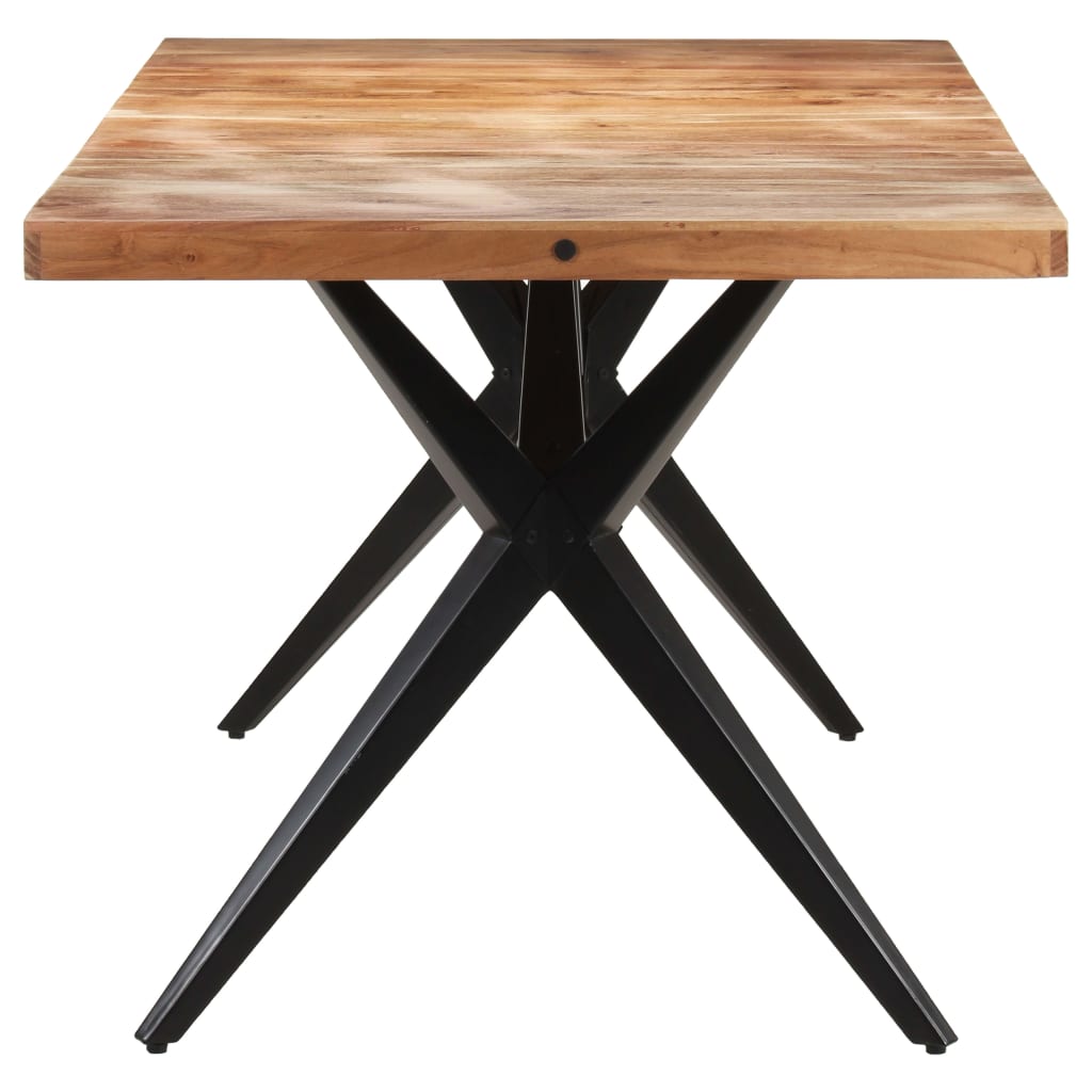 vidaXL Dining Table 160x80x76 cm Solid Acacia Wood 3