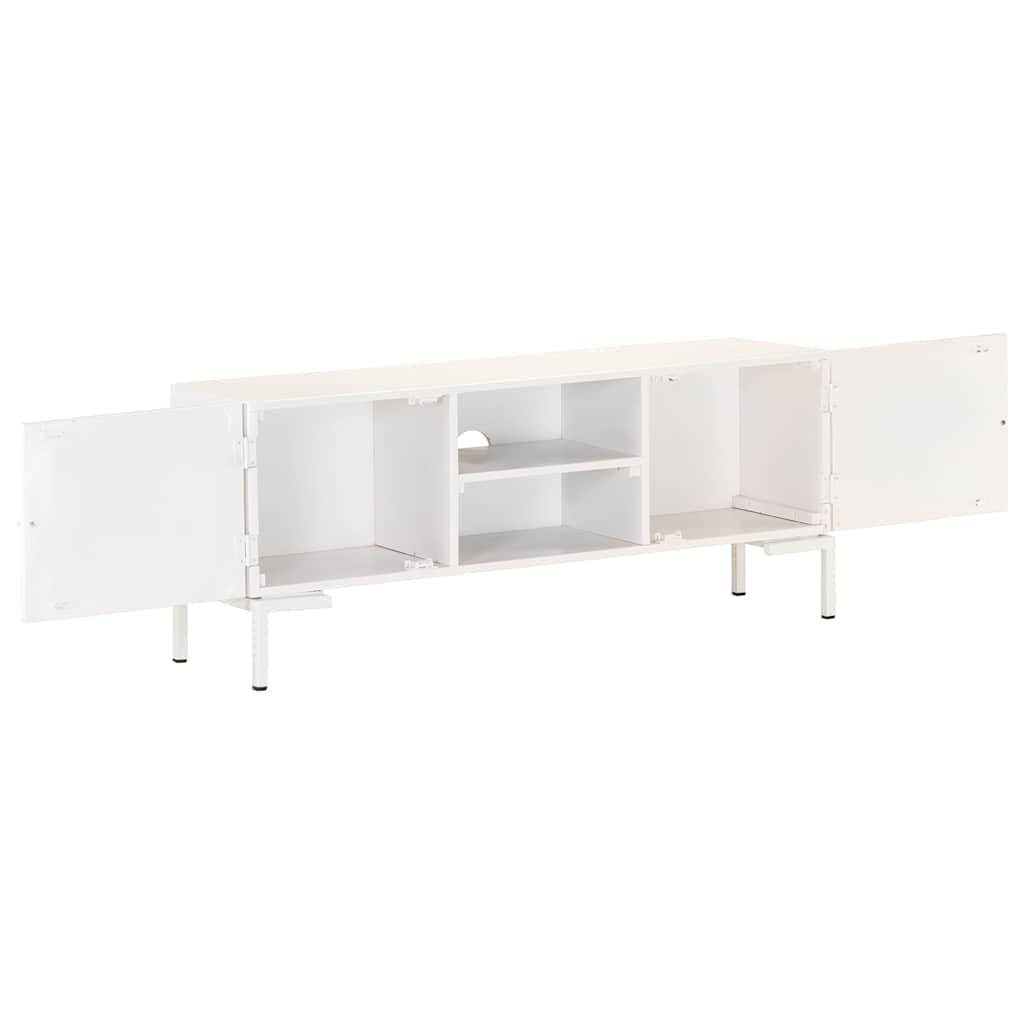 vidaXL TV Cabinet | White | Solid mango wood, powder-coated steel | Medium 2