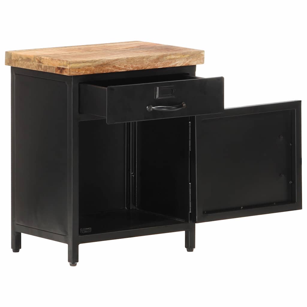 320664 vidaXL Bedside Cabinet 40x30x52 cm Rough Mango Wood 3