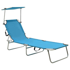 vidaXL Folding Sun Lounger with Canopy Aluminium
