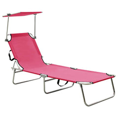 vidaXL Folding Sun Lounger with Canopy Aluminium