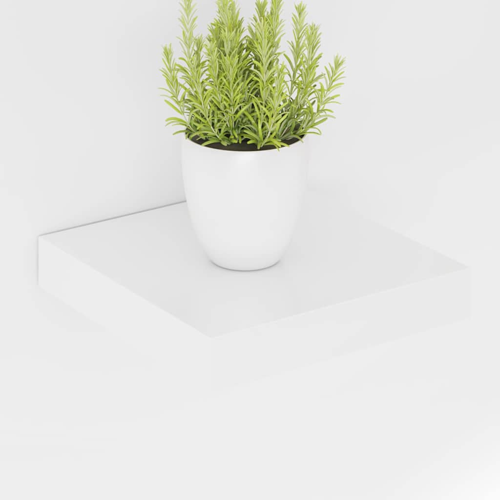 vidaXL Wall Shelf | Set of 4 | High gloss white | Honeycomb MDF, metal 4