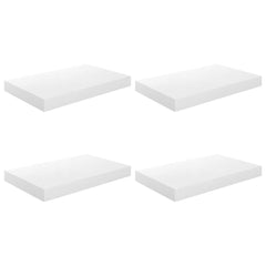 vidaXL Floating Wall Shelves 4 pcs High Gloss White 40x23.5x3.8 cm MDF 2