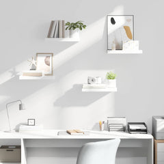 vidaXL Floating Wall Shelves 4 pcs High Gloss White 40x23.5x3.8 cm MDF 3