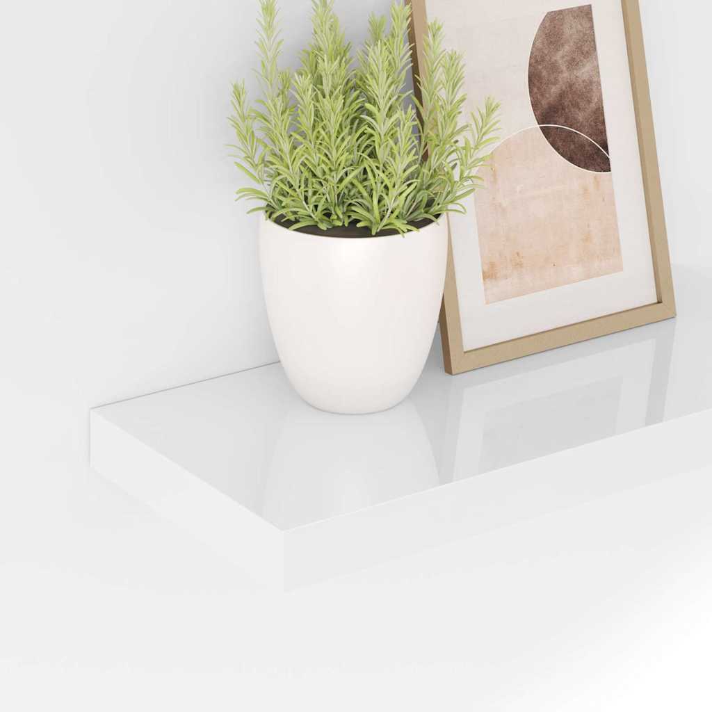 vidaXL Floating Wall Shelves 4 pcs High Gloss White 50x23.5x3.8 cm MDF 4
