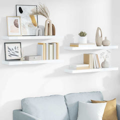 Floating Wall Shelves 80x23,5x3,8 cm MDF 4 80 x 23.5 x 3.8 cm High gloss white