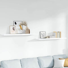 Floating Wall Shelves 120x23,5x3,8 cm MDF 2 120 x 23.5 x 3.8 cm High gloss white