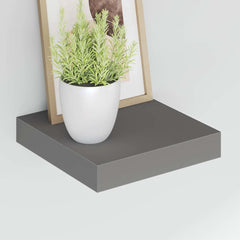 vidaXL Wall Shelf | Set of 4 | High gloss grey | Honeycomb MDF, metal | Compact 4