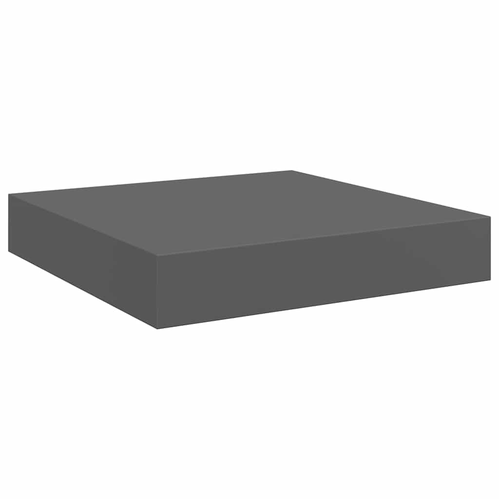 vidaXL Wall Shelf | Set of 4 | High gloss grey | Honeycomb MDF, metal | Compact 6