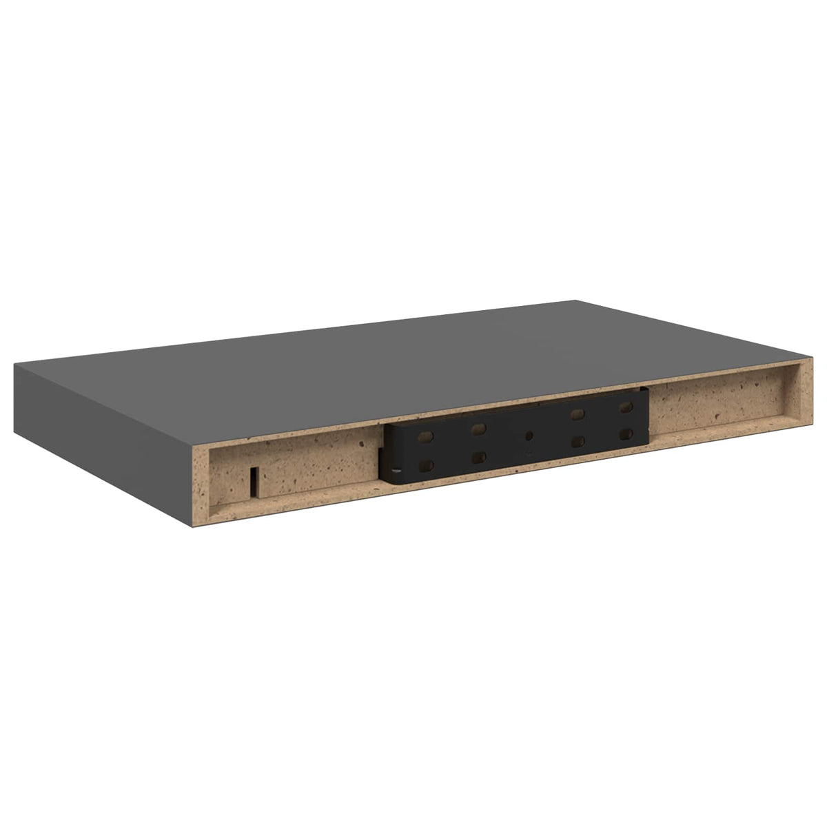 vidaXL Floating Wall Shelves 4 pcs High Gloss Grey 40x23.5x3.8 cm MDF 2