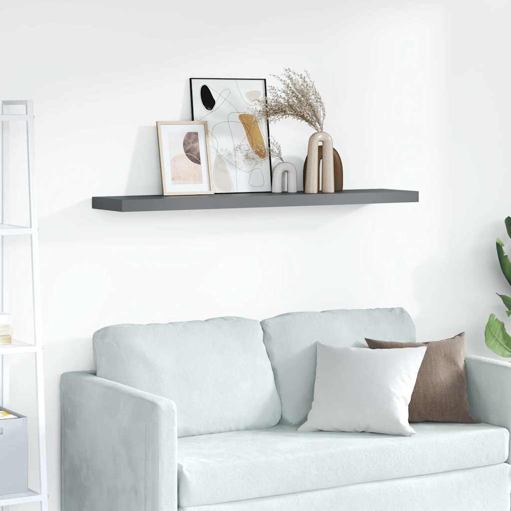 vidaXL Wall Shelf | High gloss grey | Honeycomb MDF | Large 1