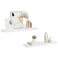 vidaXL Wall Shelf | Set of 2 | White | Honeycomb MDF, Metal | 90x23.5x3.8 cm 5