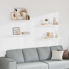 Floating Wall Shelves 90x23.5x3.8 cm MDF 4 pcs White
