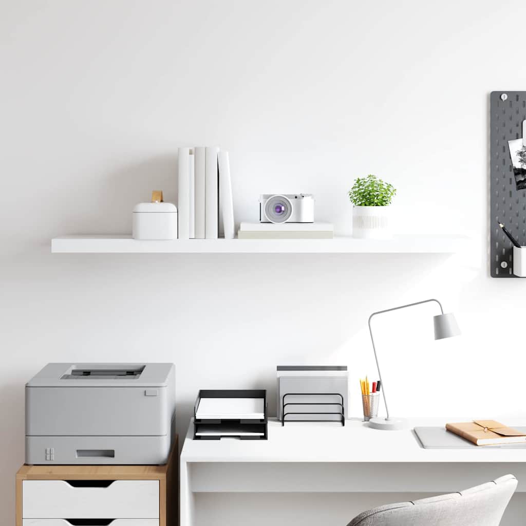 vidaXL Wall Shelf | White | Honeycomb MDF, Metal | Standard | Wall mounting 3