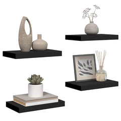 vidaXL Floating Wall Shelves 4 pcs Black 40x23.5x3.8 cm MDF 5