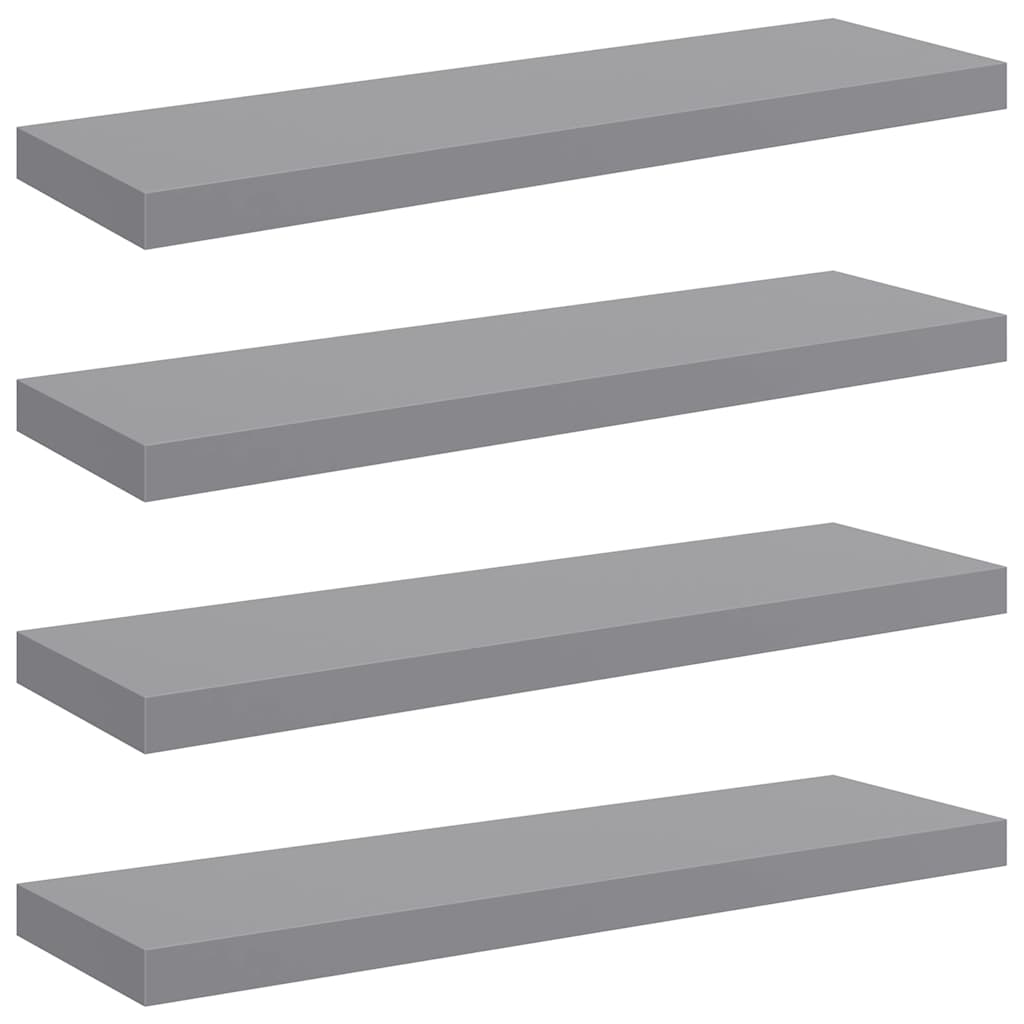 vidaXL Wall Shelf | Set of 4 | Grey | Honeycomb MDF, metal | 80 x 23.5 cm 2