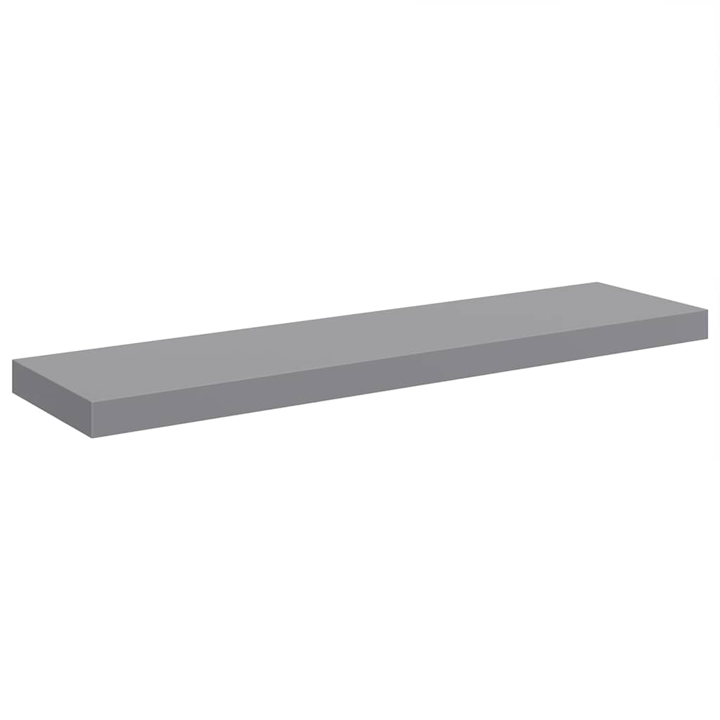 vidaXL Wall Shelf | Set of 2 | Grey | Honeycomb MDF, metal frame | Large 6