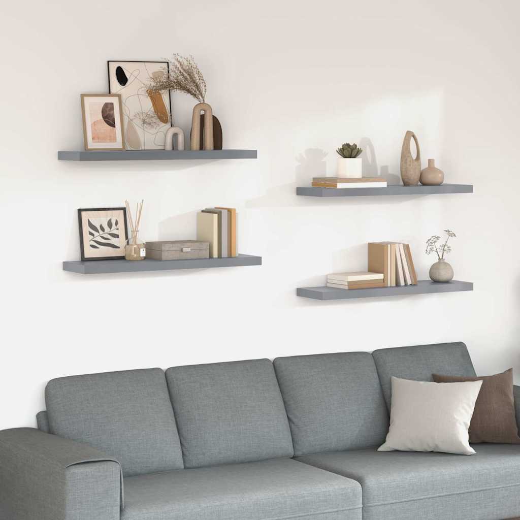 vidaXL Floating Wall Shelves 90x23.5x3.8 cm MDF 4 pcs