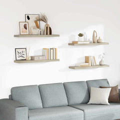 Floating Wall Shelves 90x23.5x3.8 cm MDF 4 pcs Oak