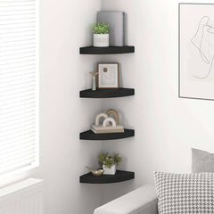 vidaXL Corner Shelf | Set of 4 | Black | Honeycomb MDF, metal | Medium 3