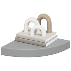 vidaXL Corner Shelf | Set of 4 | Grey | MDF, Metal | 25 cm | Corner Shelf 4