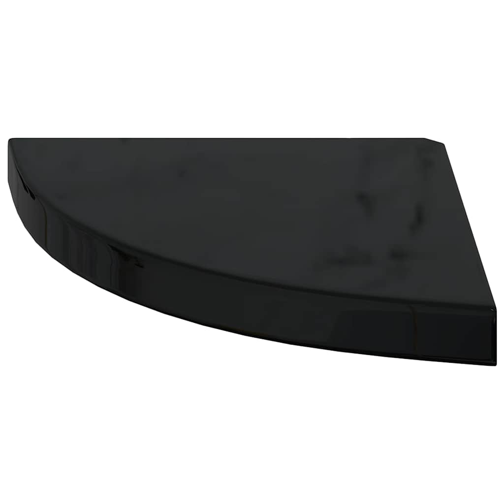 vidaXL Corner Shelf | Set of 2 | High Gloss Black | Honeycomb MDF, Metal 6