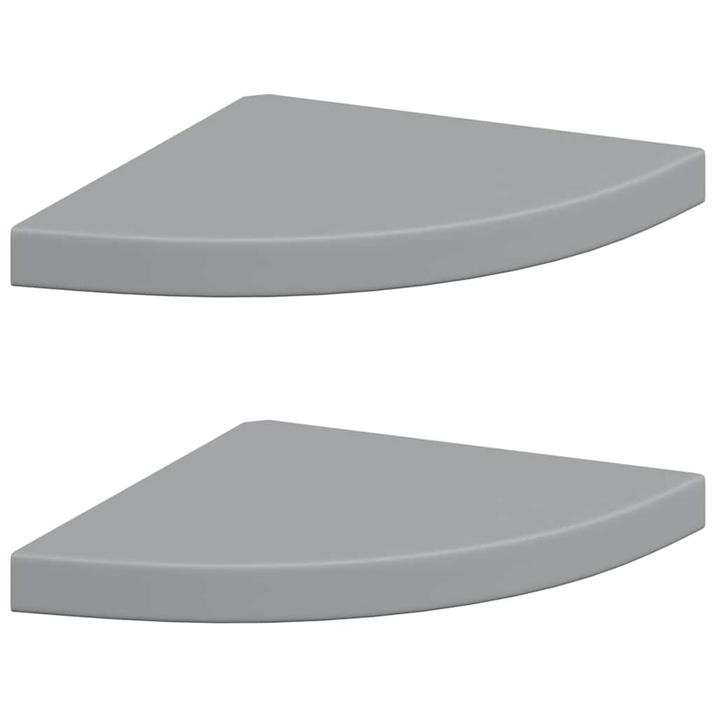 vidaXL Corner Shelf | Set of 2 | Grey | Honeycomb MDF, metal | Small 2