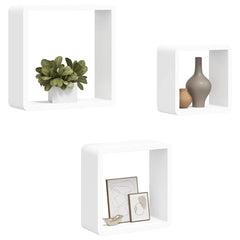 vidaXL Wall Cube Shelf | Set of 3 | White | MDF | Small, Medium, Large 4