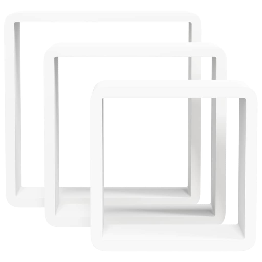 vidaXL Wall Cube Shelf | Set of 3 | White | MDF | Small, Medium, Large 5