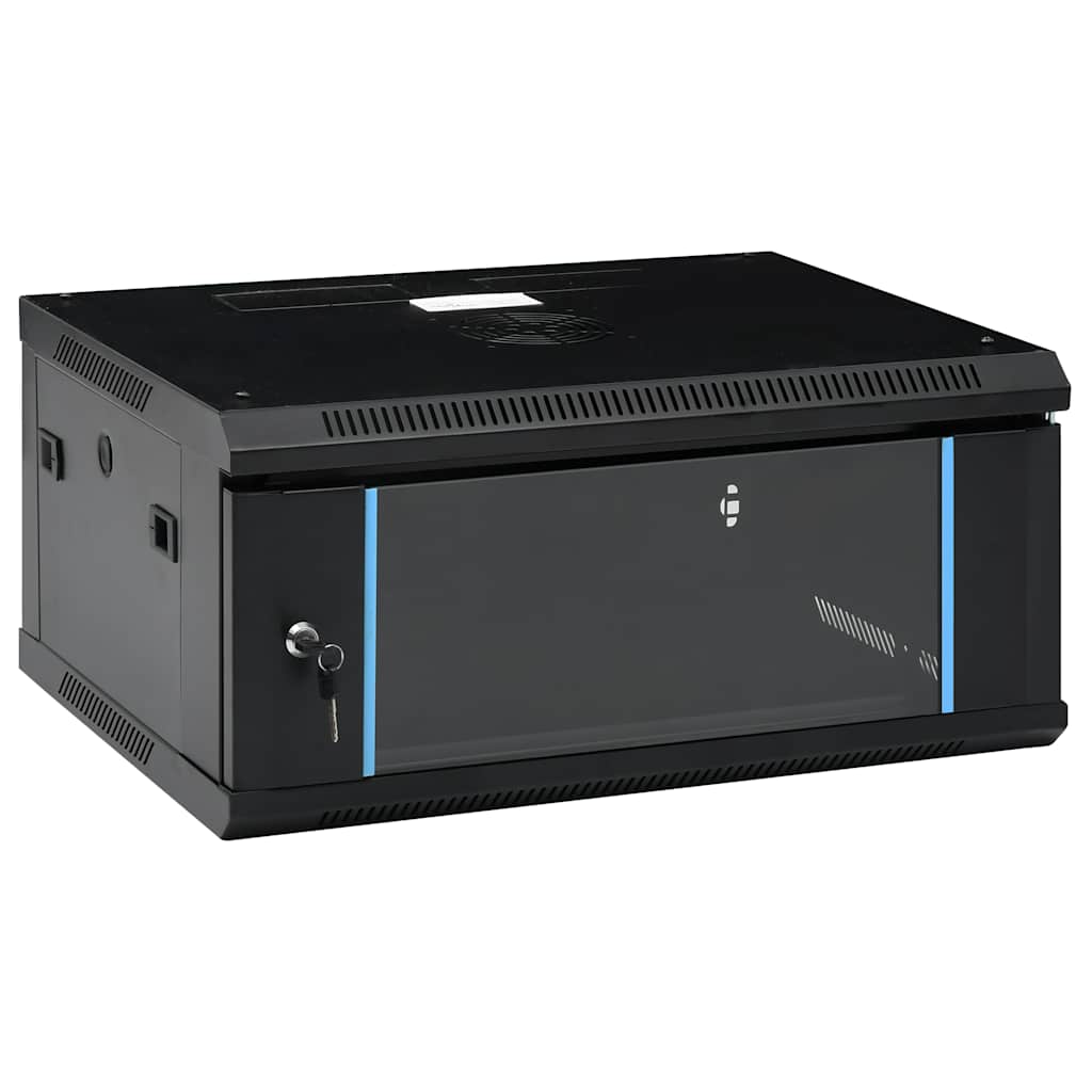 vidaXL Network Cabinet with Storage Steel Black