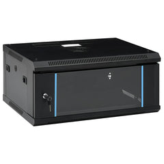 vidaXL Network Cabinet with Storage Steel Black