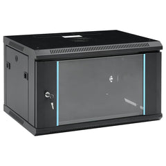 vidaXL Network Cabinet with Storage Steel Black