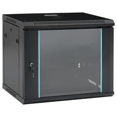 vidaXL Network Cabinet with Storage Steel Black