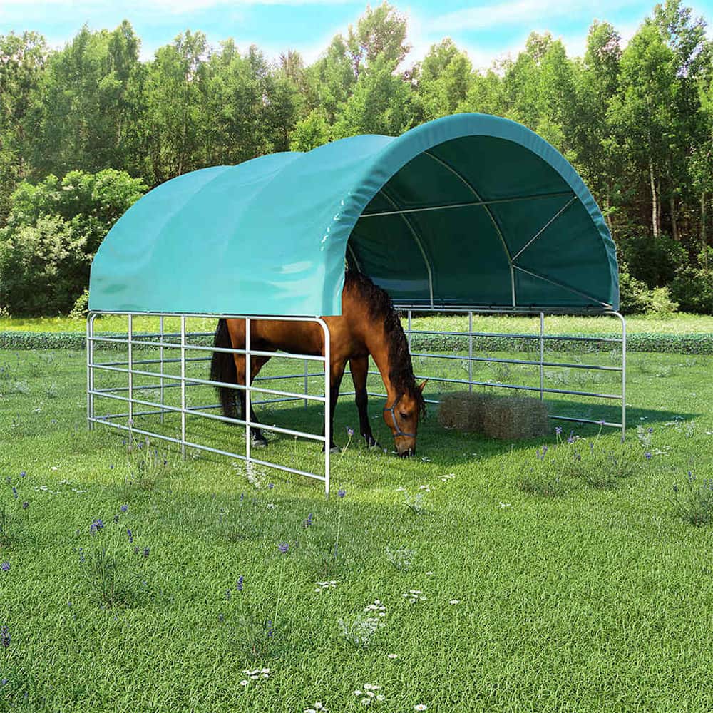 vidaXL Livestock Tent PVC 3,7x3,7 m Green 1