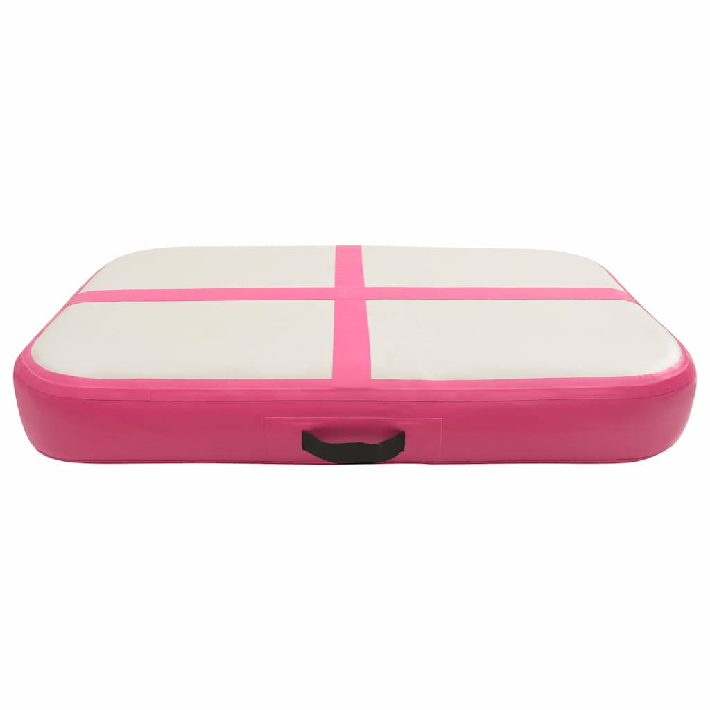 vidaXL Inflatable Gymnastics Mat with Pump 60x100x20 cm PVC Pink 3