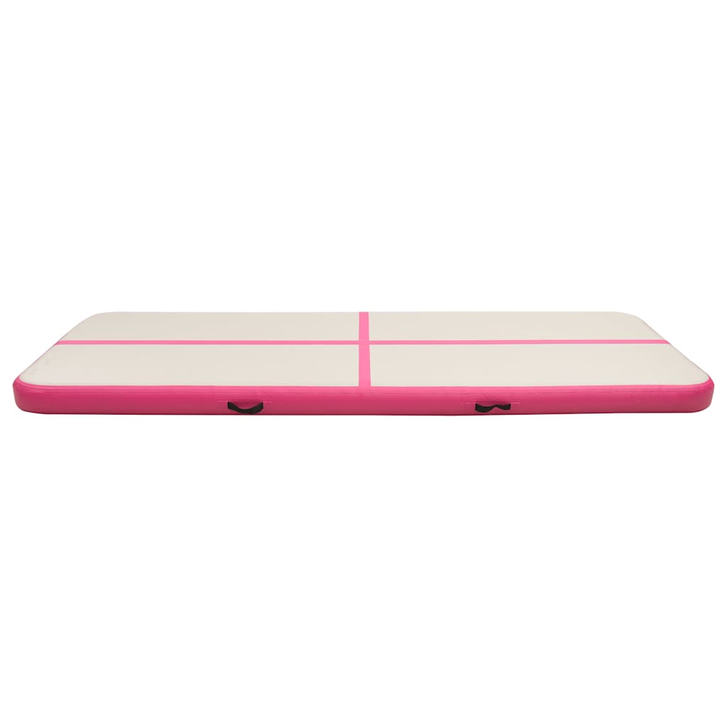 Inflatable Gymnastics Mat with Pump PVC Depth 100 cm Height 15 cm Pink 400 cm