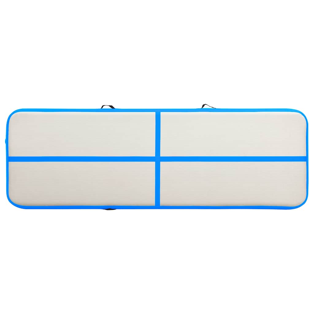 Inflatable Gymnastics Mat with Pump PVC Depth 100 cm Height 15 cm Blue 500 cm