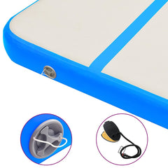 Inflatable Gymnastics Mat with Pump PVC Depth 100 cm Height 15 cm Blue 500 cm