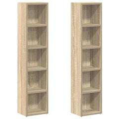 vidaXL CD Cabinet | Set of 2 | Sonoma oak | Engineered wood | Tall | CD Cabinet 2