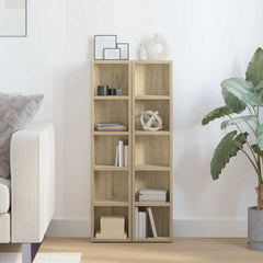 vidaXL CD Cabinet | Set of 2 | Sonoma oak | Engineered wood | Tall | CD Cabinet 3