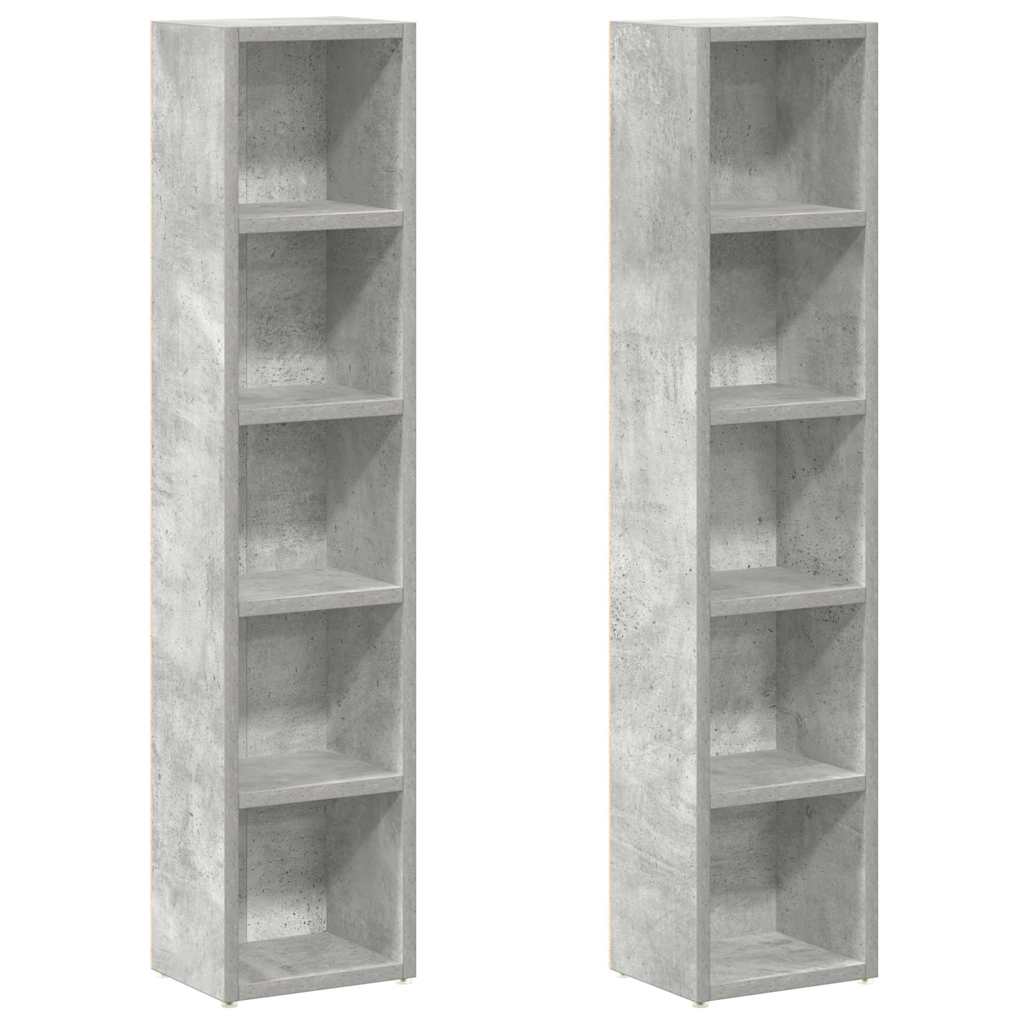 vidaXL CD Cabinet | Set of 2 | Concrete Grey | Engineered Wood 2