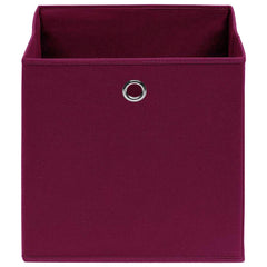 vidaXL Storage Box | Set of 10 | Dark Red | Non-Woven Fabric | Medium | Foldable 3