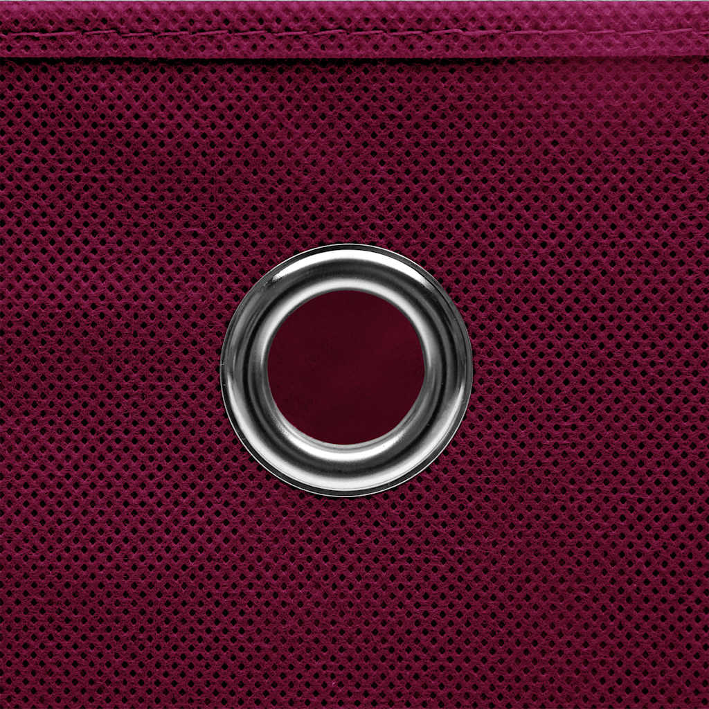 vidaXL Storage Box | Set of 10 | Dark Red | Non-Woven Fabric | Medium | Foldable 4