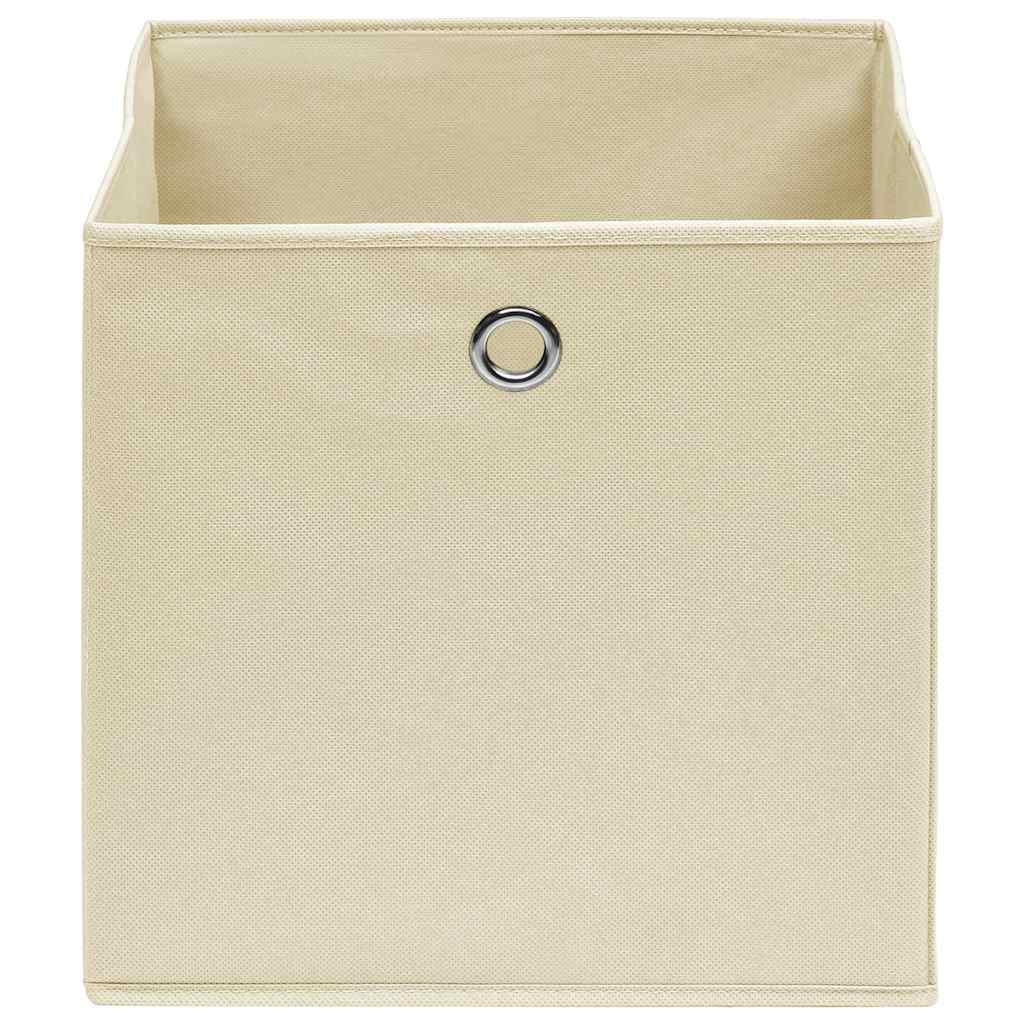 vidaXL Storage Boxes 10 pcs Non-woven Fabric 28x28x28 cm Cream 3