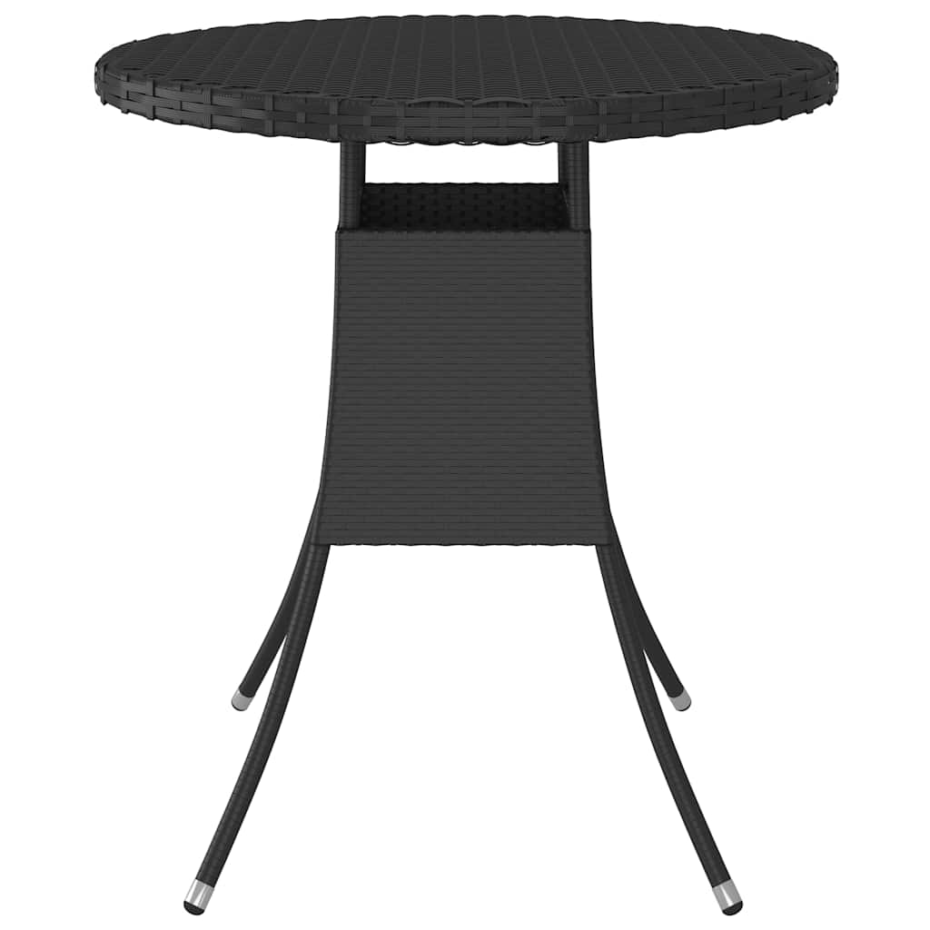 Garden Table 70x70x73 cm Poly Rattan Black
