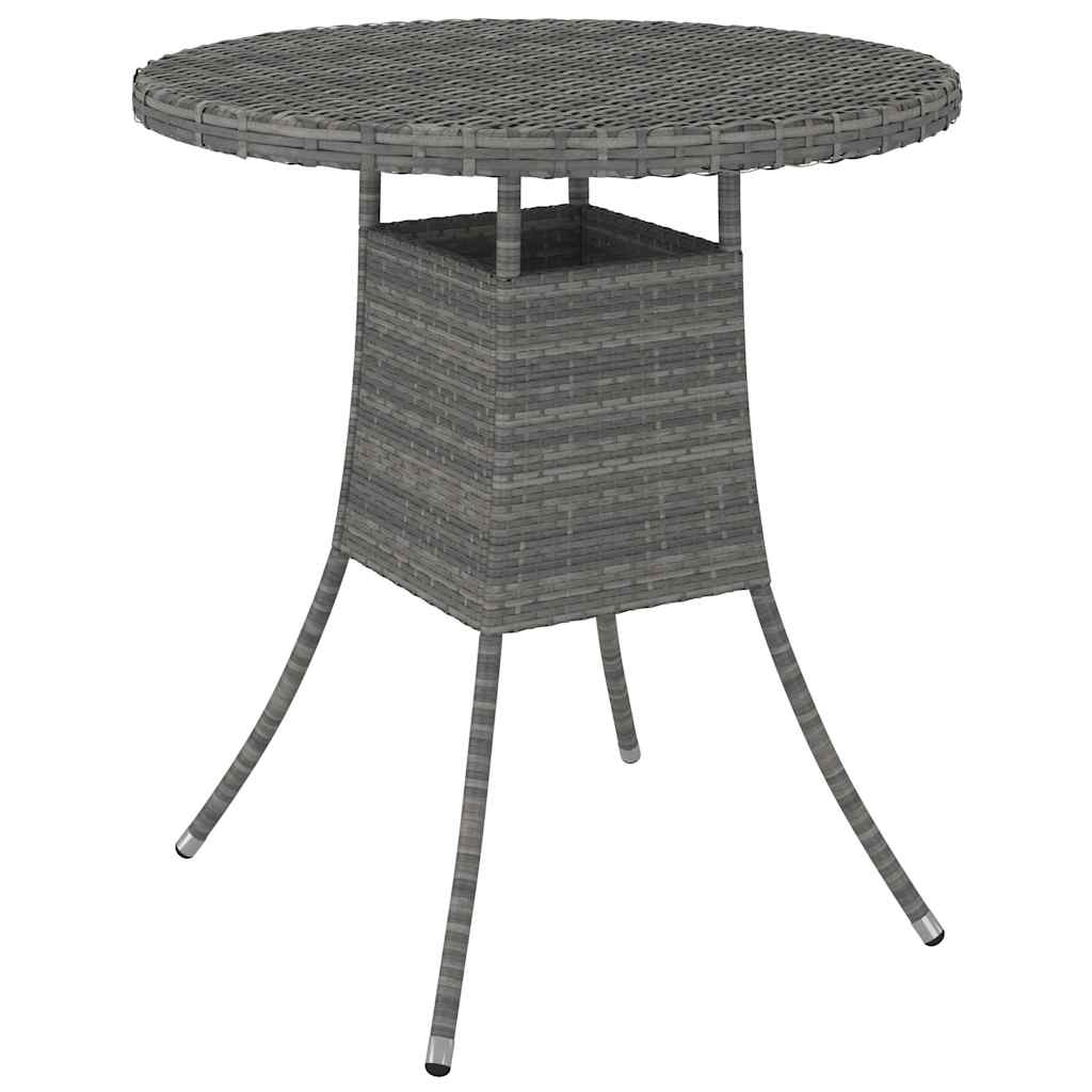 Garden Table 70x70x73 cm Poly Rattan Grey