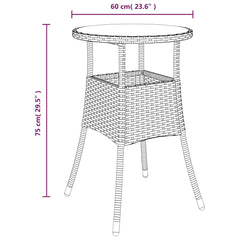 vidaXL Garden Table | Beige | Poly rattan, powder-coated steel, tempered glass 6