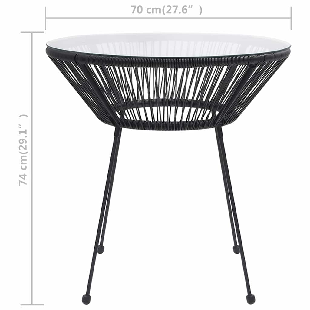 vidaXL Garden Dining Table | Black, Transparent 4