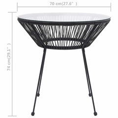 vidaXL Garden Dining Table | Black, Transparent 4