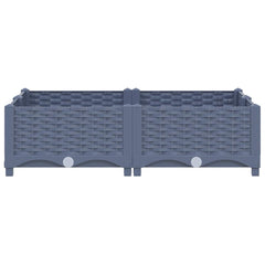 vidaXL Raised Bed | Blue Grey | Polypropylene | 80x80x23 cm | Planters 3